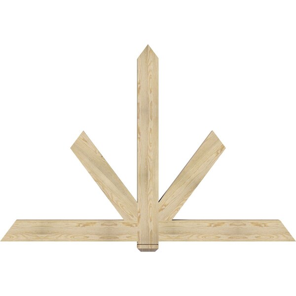Ekena Millwork Kennewick Rough Sawn Timber Gable Bracket, Douglas Fir, 84"W x 56"H x 4"D x 6"F, 16/12 Pitch GBW084X56X0406KEN00RDF - main